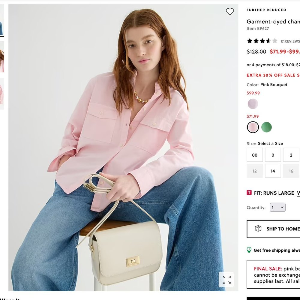 pink chambray shirt
